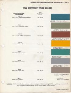 1962 Chevrolet Truck Paint Chips Leaflet