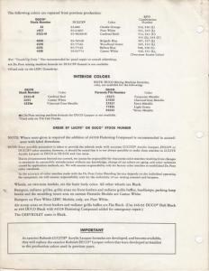 1962 Chevrolet Truck Paint Chips Leaflet