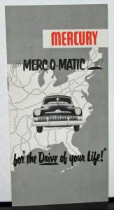 1951 Mercury Dealer Sales Pocket Brochure Merc-O-Matic Original