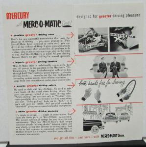 1951 Mercury Dealer Sales Pocket Brochure Merc-O-Matic Original