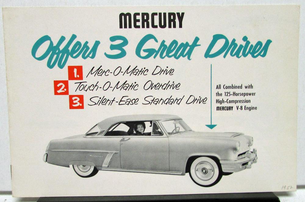 1952 Mercury Dealer Sales Brochure 3 Transmission Options Original