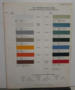 1963 Chevrolet Truck Colors DuPont Paint Chips