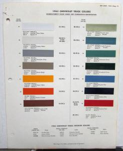 1963 Chevrolet Truck Colors DuPont Paint Chips