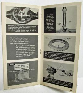 1963 Chevrolet Half-Ton Trucks Rear Axle Overhaul Booklet