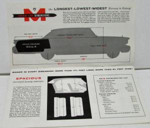 1957 Mercury Dealer Sales Brochure Quick Facts Features Specs Big M