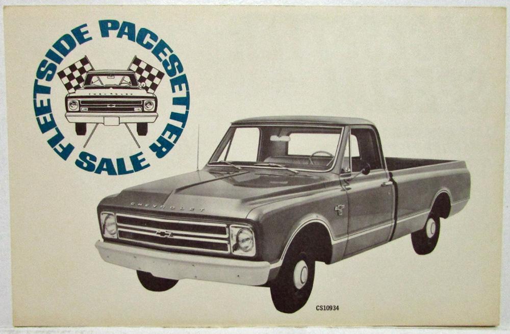 1967 Chevrolet Fleetside Pickup Pacesetter Special Sale Postcard