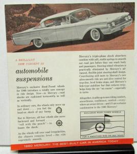 1960 Mercury Dealer Sales Brochure Folder Road-Tuned Wheels