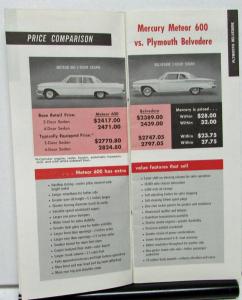 1961 Mercury Meteor 600 800 Monterey Dealer Sales Brochure Features Prices