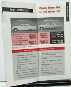 1961 Mercury Meteor 600 800 Monterey Dealer Sales Brochure Features Prices