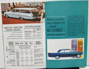 1961 Mercury Sales Brochure Mailer Buyers Guide Features Prices Full Line