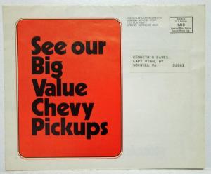 1973 Chevrolet Big Value Chevy Pickups Sales Mailer Folder