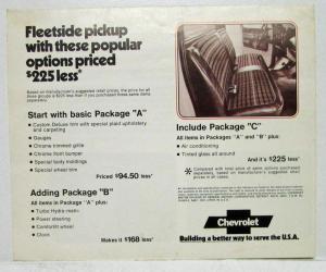 1973 Chevrolet Big Value Chevy Pickups Sales Mailer Folder