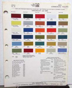 1973 Chevrolet & GMC Truck Color Paint Chips Ditzler PPG Sprint Blazer LUV More