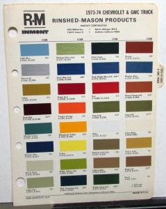 1973-1974 Chevrolet and GMC Truck Paint Chips by Rinshed Mason