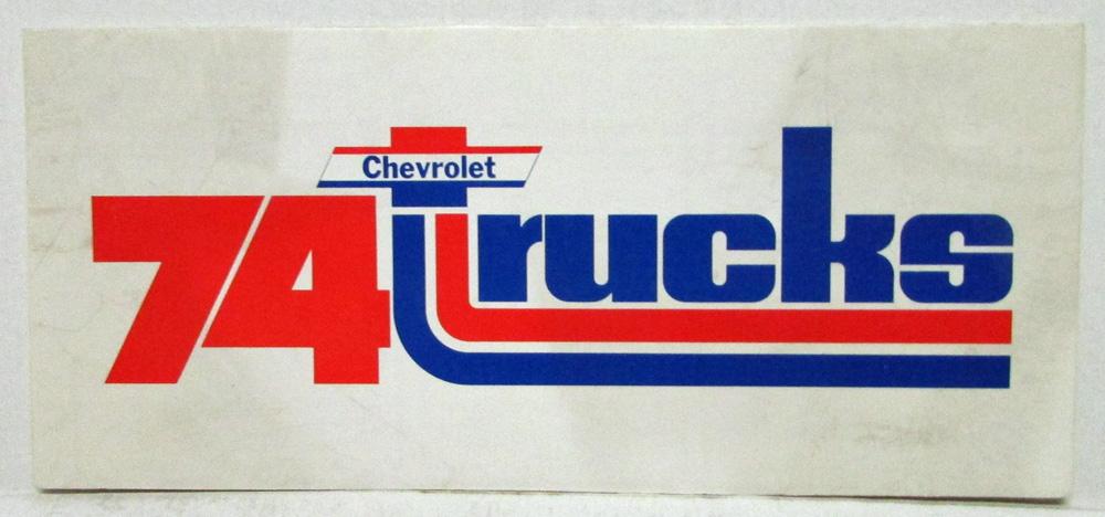 1974 Chevrolet Trucks Factory Paint Chips Tri-fold Sales Folder Original