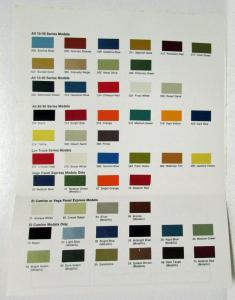 1974 Chevrolet Trucks Factory Paint Chips Tri-fold Sales Folder Original