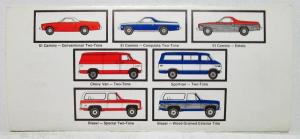 1974 Chevrolet Trucks Factory Paint Chips Tri-fold Sales Folder Original