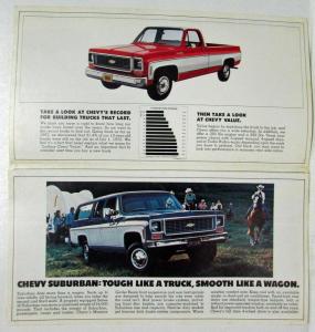 1974 Chevrolet What Lasting Chevy Truck Value is All About Sales Mailer Folder