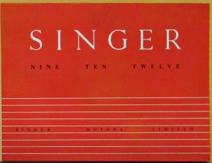 1949 Singer Nine Ten Twelve Car Models Original British Sales Folder