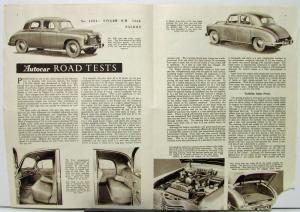 1953 Singer 1500 Saloon Car Road Test Reprint The AUTOCAR folder original