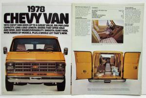 1978 Chevrolet Vans Sportvans Caravans Nomads Sales Brochure