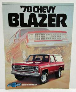 1978 Chevrolet Blazer Sales Brochure