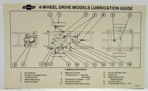 1978 Chevrolet Trucks 4-Wheel Drive Models Lubrication Guide