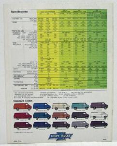 1979 Chevrolet Vans Sportvans Caravans Nomads Sales Brochure