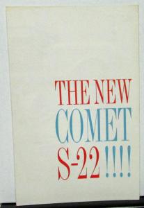 1961 Mercury Dealer Sales Brochure Folder Comet S 22 Original
