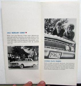1962 Mercury Comet Accessories Options Mailer Sales Folder Original