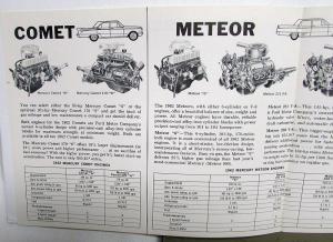 1962 Mercury Monterey Meteor Comet Power Team Options Sales Brochure