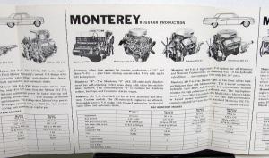 1962 Mercury Monterey Meteor Comet Power Team Options Sales Brochure