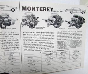 1962 Mercury Monterey Meteor Comet Power Team Options Sales Brochure