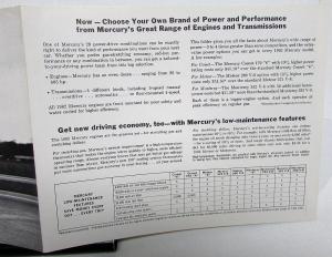 1962 Mercury Monterey Meteor Comet Power Team Options Sales Brochure