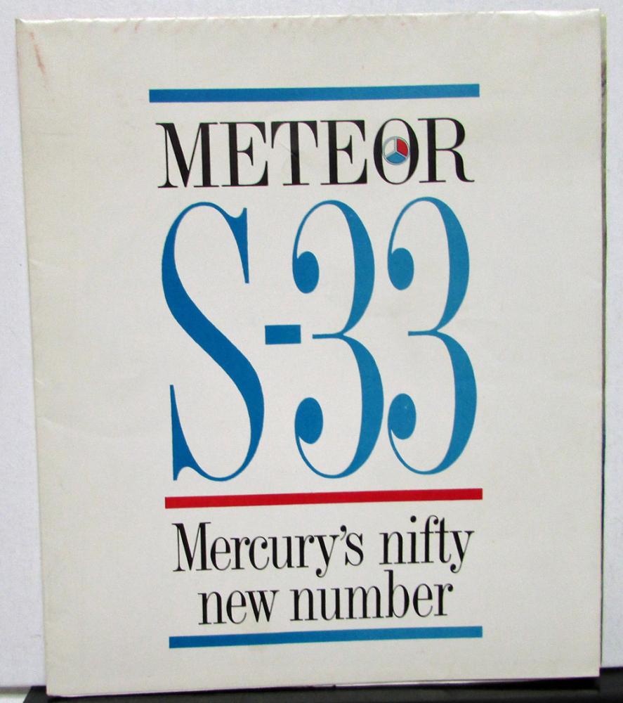 1962 Mercury Meteor S-33 Sales Brochure Features Options Folder
