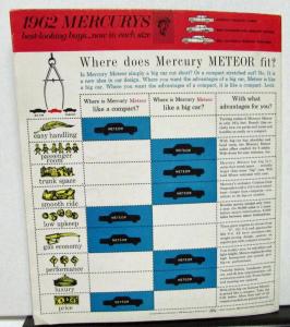 1962 Mercury Meteor S-33 Sales Brochure Features Options Folder