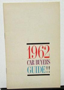 1962 Mercury Car Buyers Guide Features & Value Comparison Sales Brochure