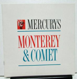 1962 Mercury Monterey & Comet Features & Options Dealer Sales Brochure