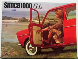 1963 1964 SIMCA 1000 GL Car Sales Folder FRENCH Text Color Original