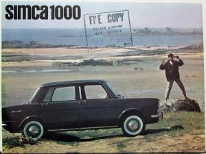 1963 1964 SIMCA 1000 GL Car Sales Folder FRENCH Text Color Original