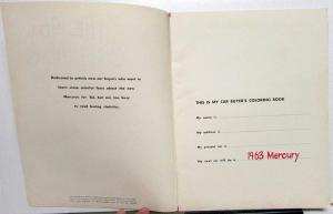 1963 Mercury Dealer Sales Promotional Car Buyers Coloring Book Original