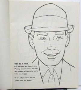 1963 Mercury Dealer Sales Promotional Car Buyers Coloring Book Original