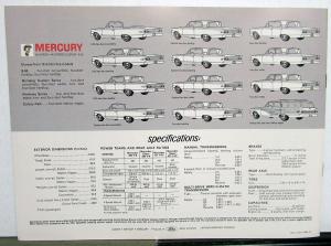 1963 Mercury Monterey Custom S-55 Dealer Sales Brochure Features Original