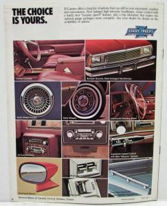 1981 Chevrolet El Camino Sales Brochure Canadian