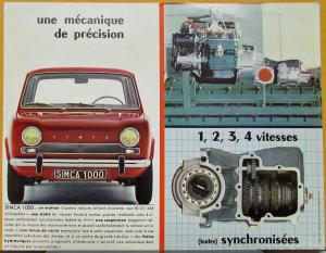1959 to 1961 ? SIMCA 1000 FRENCH Text Sales Data Sheet Original