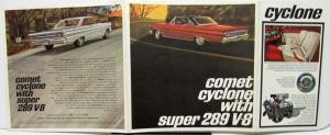 1964 Mercury Comet Cyclone Dealer Sales Brochure Folder With Super 289 V8