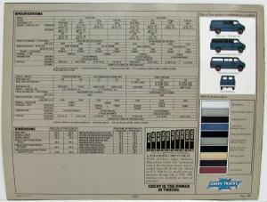 1982 Chevrolet Vans Sportvan Hi-Cube Step-Van Sales Brochure