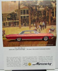 1965 Mercury Color Ad Slick Proof Life Time SI Newsweek Magazine Original