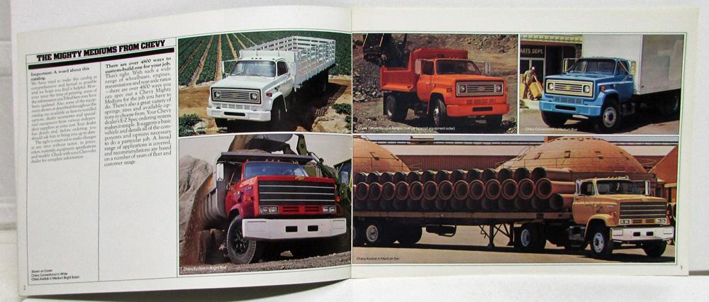 SUPER PHOTOS & INFO!!! 1982 CHEVROLET MEDIUM DUTY TRUCK ORIGINAL SALES BROCHURE 