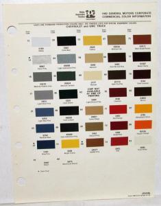 1982 Chevrolet and GMC Truck Color Paint Chips by PPG